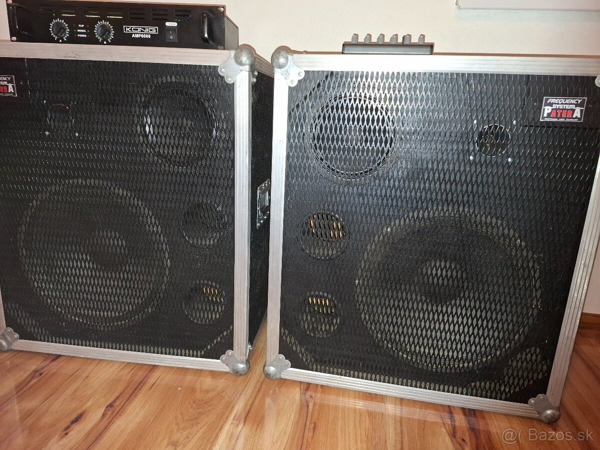 Predám PA súpravu PATERA – 2× repro + zosilňovač + mix