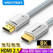 Vention HDMI 2.1 Cable 8K 2M Silver Aluminum Alloy Type