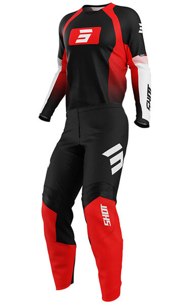 nohavice dres set komplet červené shot