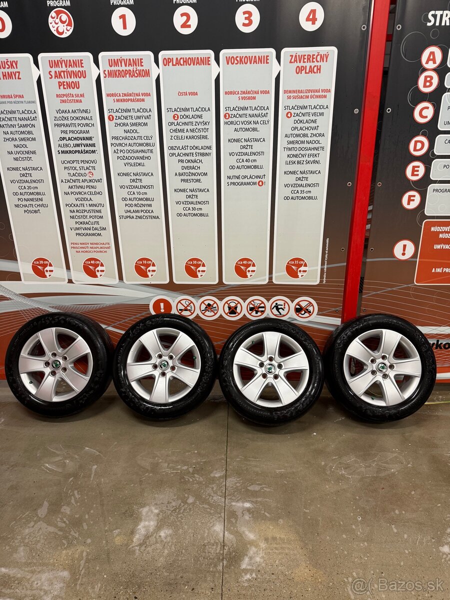 Originálne disky Škoda 16” s letnými pneu Continental