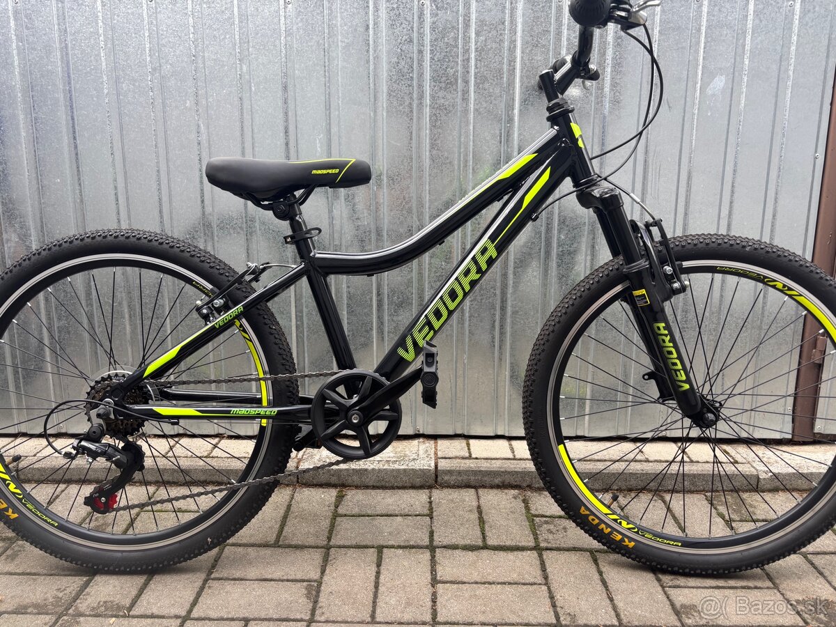 Detský bicykel Vedora Madspeed 24” čierno-žlté