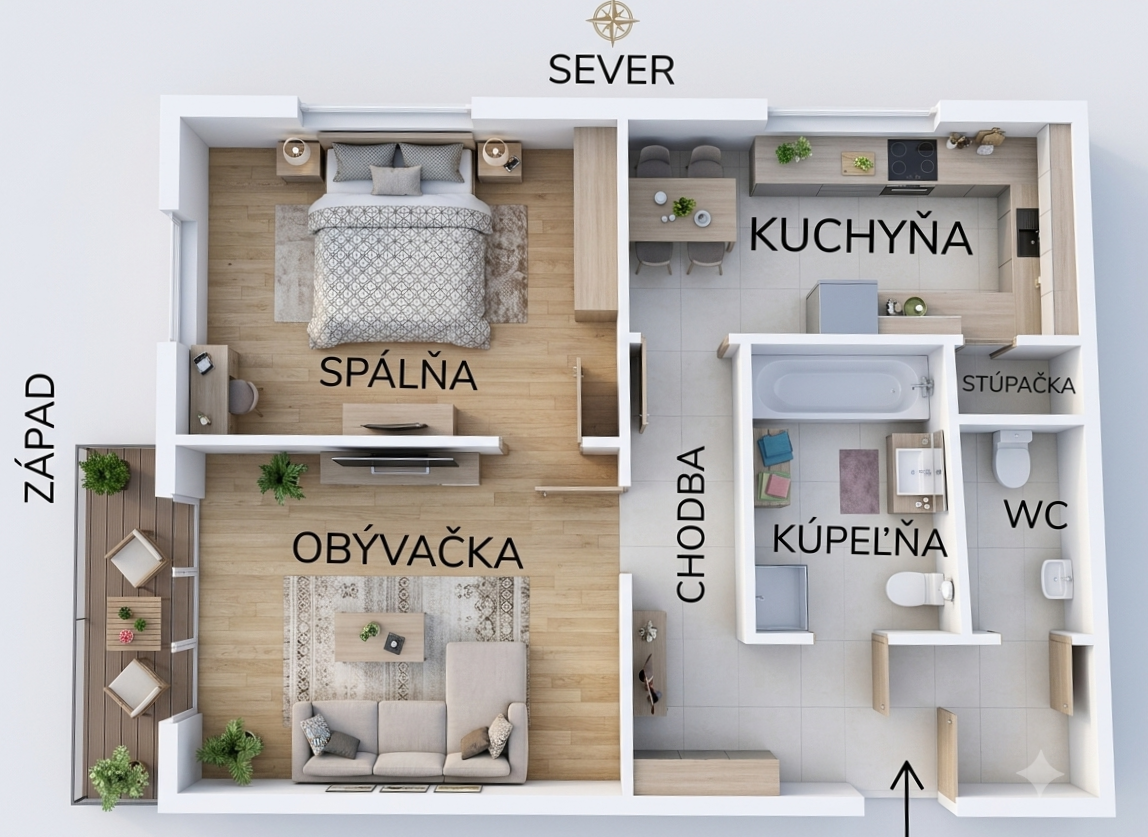 ID-4434 Pekný 2-izbový byt – Trebišov – JUH