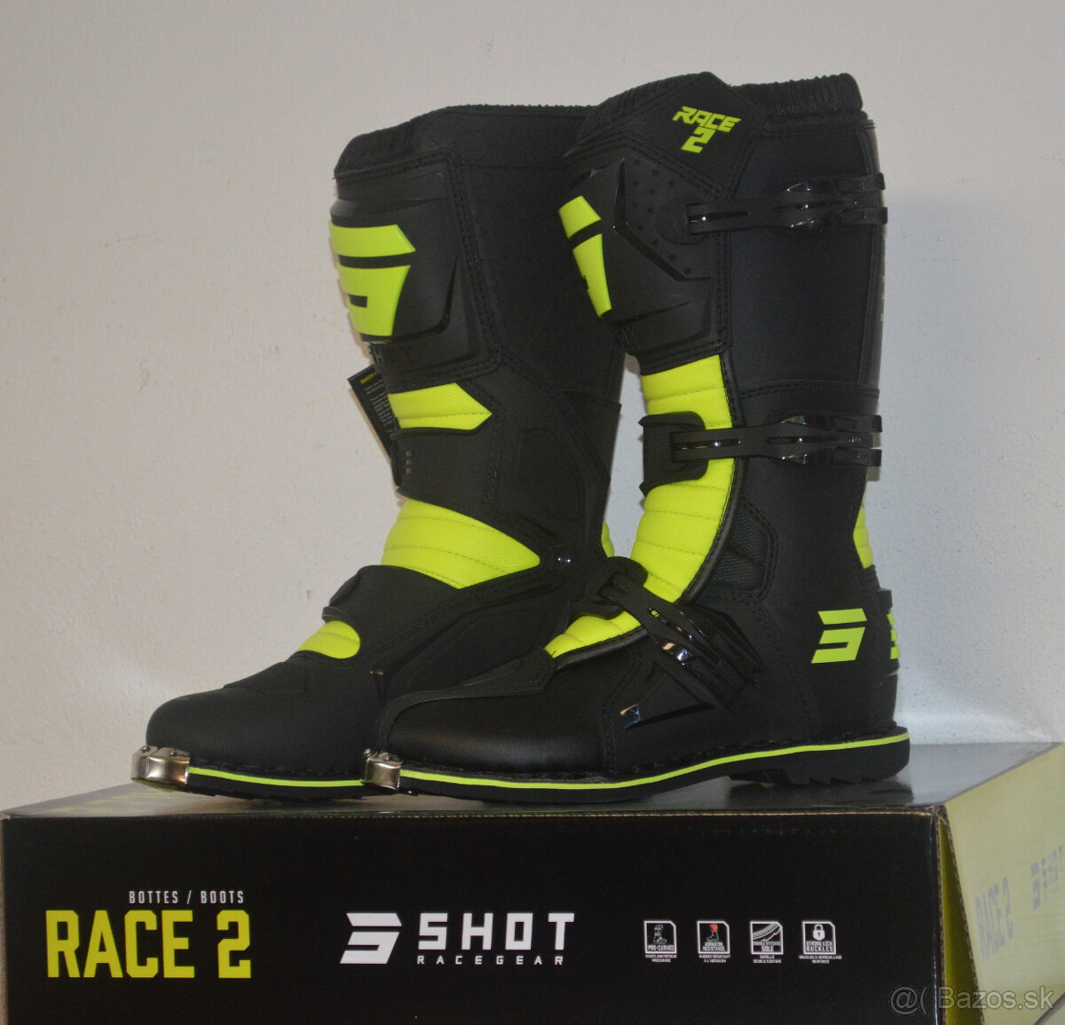 SHOT boty čižmy topánky žlto fluo čierne