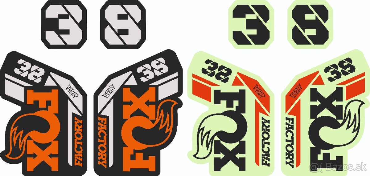 Nalepky na bicyklové vidlice Fox a Roxckshox