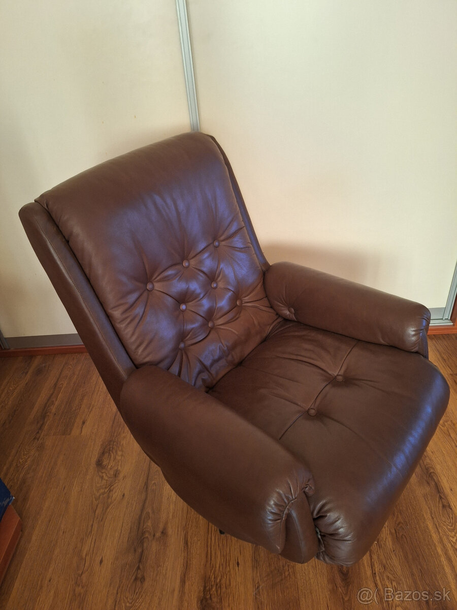 Kožené relaxačné kyvné kreslo LITO