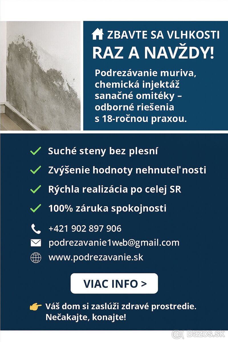🧱 VLHKÉ MURIVO? VIEME, ČO S TÝM