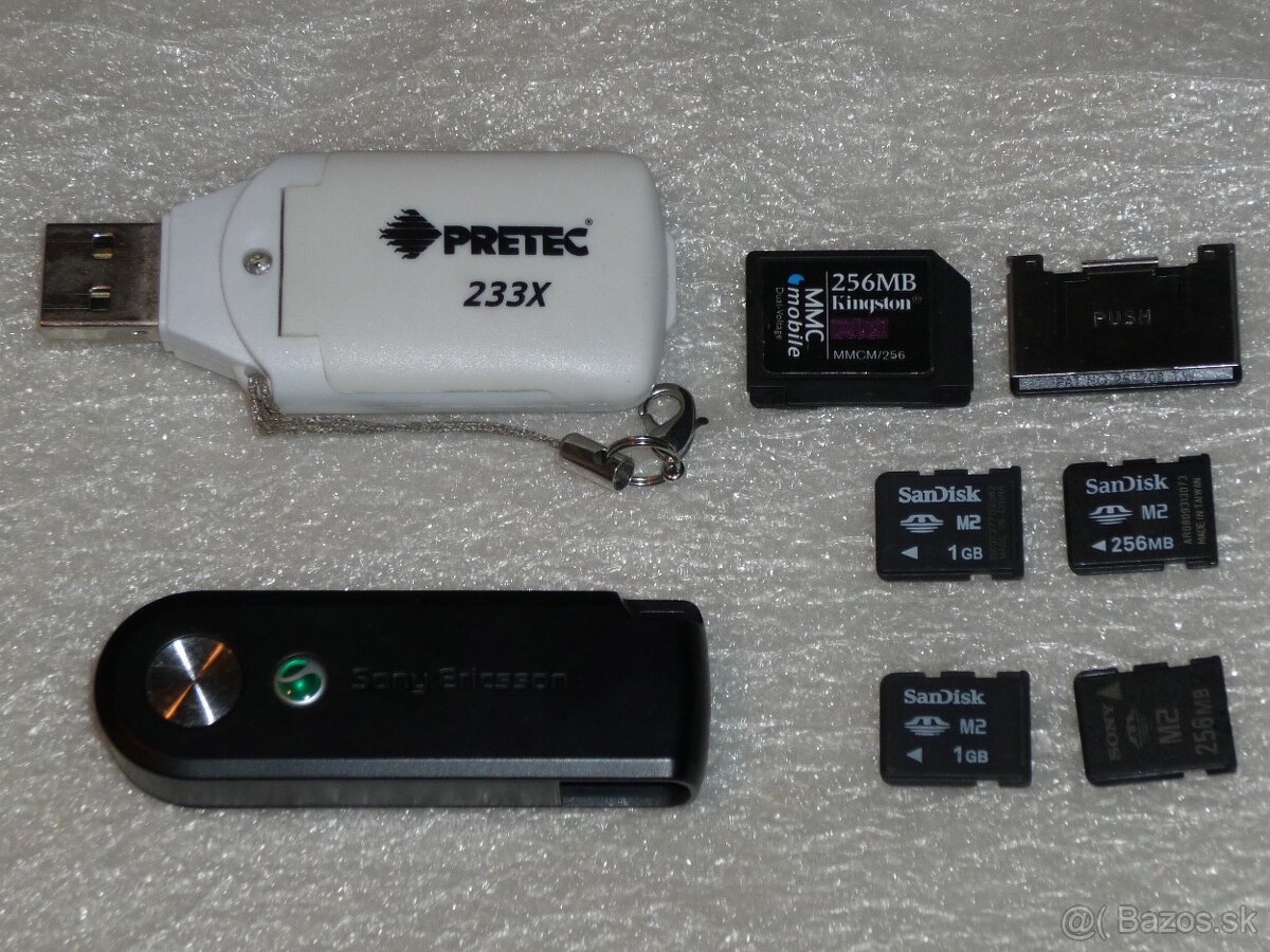 Predám MMCmobile a M2 pamäťové karty aj s USB čítačkami