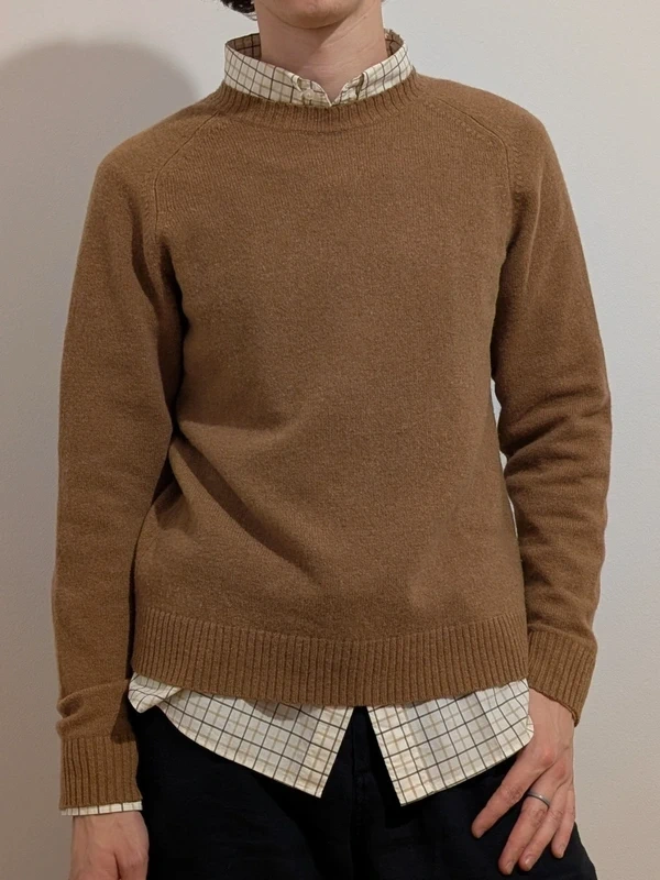 Vlnený jumper Uniqlo - lambswool crew neck sveter Pullover