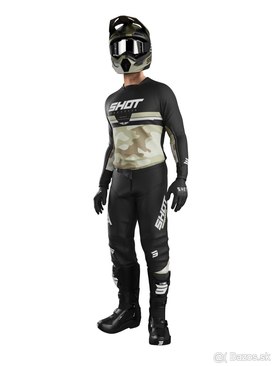 kvalitný komplet dres nohavice camo čierny