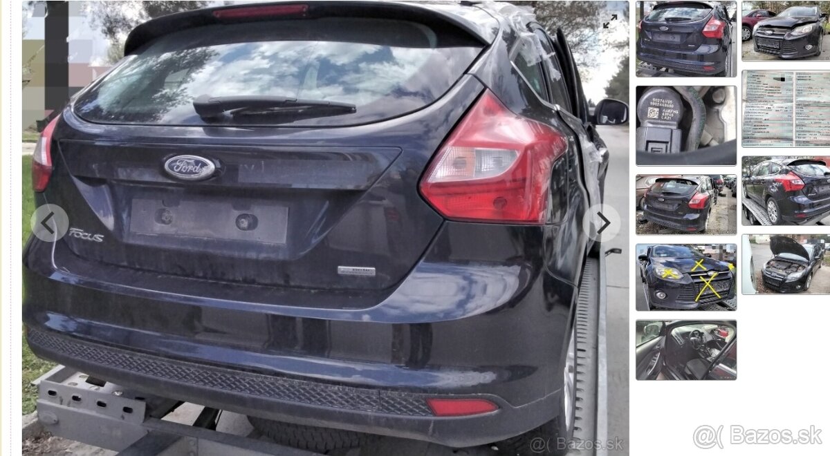 Ford Focus 1.6 TDCI 2012 predám tehlica, otoč, DVERE, PIATE