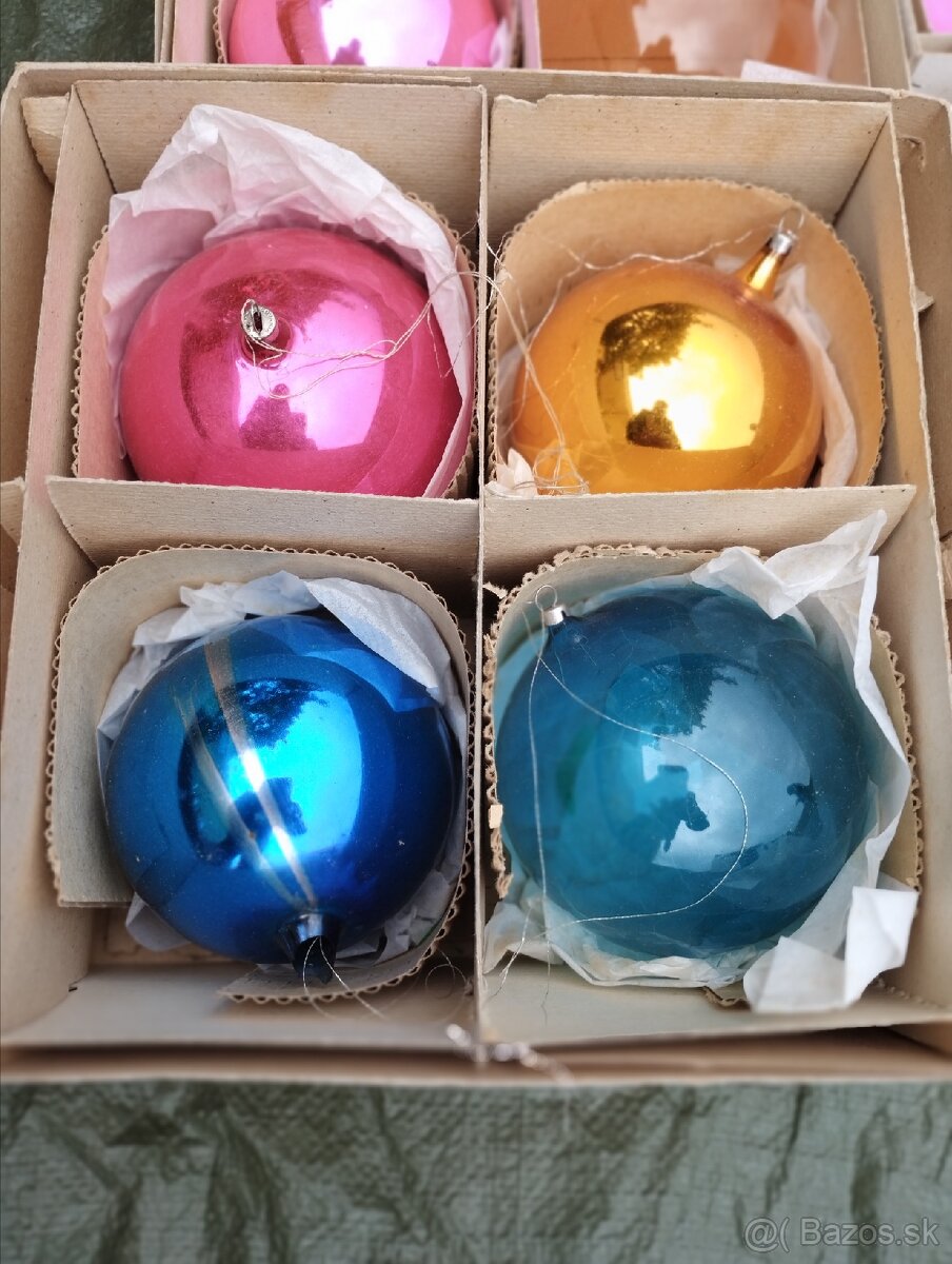 Retro sklenené vianočné ozdoby