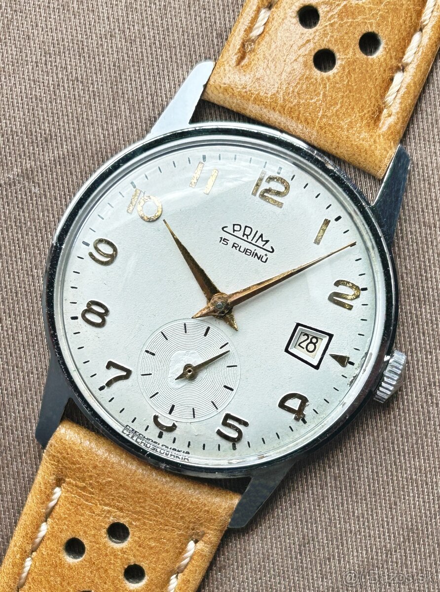 Československé Mechanické Retro Vintage hodinky PRIM Datumat