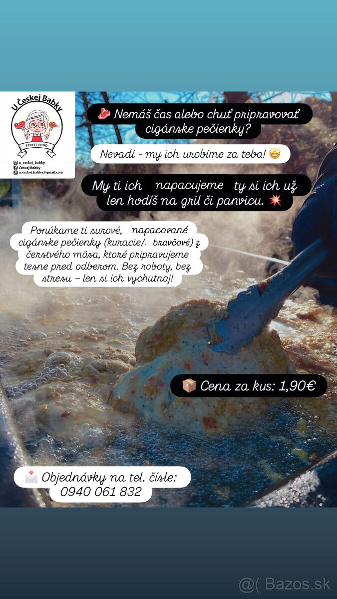 Pacovanie cigánskych pečienok (kuracie/bravčové)