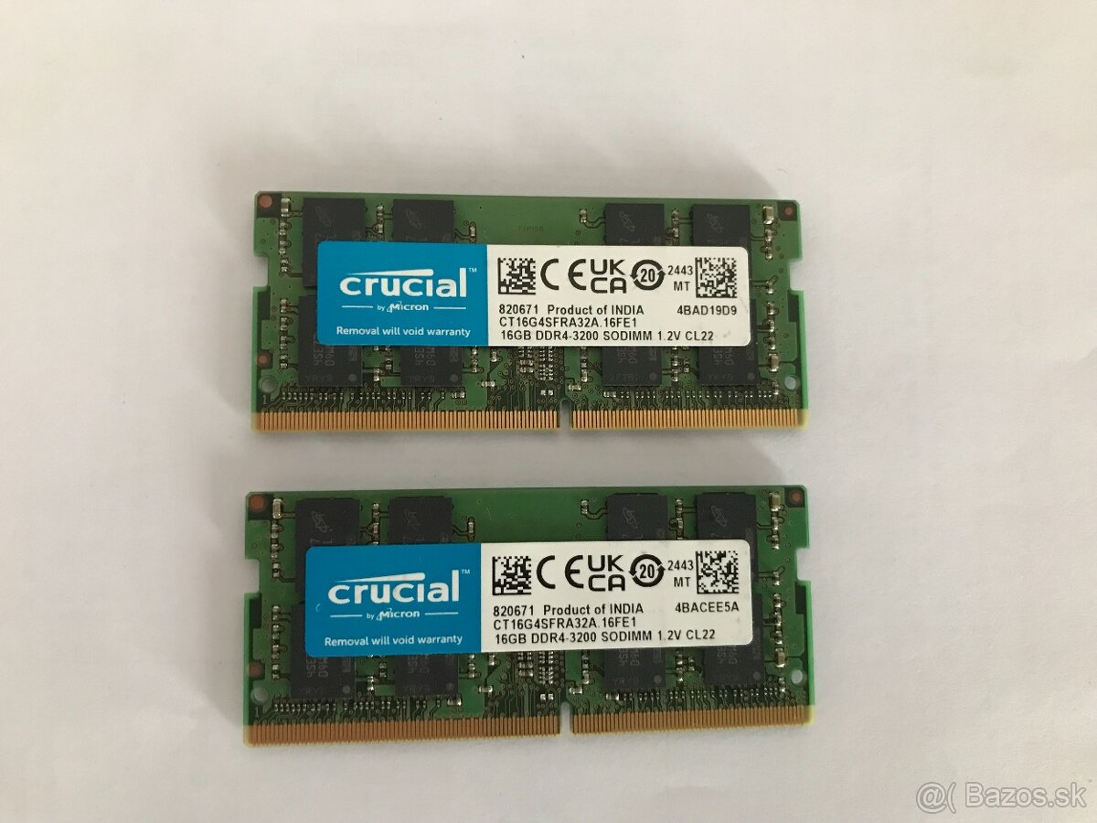 CRUCIAL 2x16GB DDR4-3200MHZ.