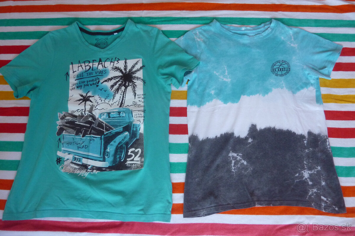 2 Krásne tričká s krátkym.ruk.,Zn.C&A, 100% bavlna, TOP STAV