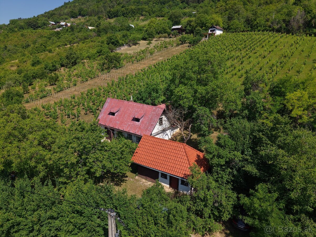 Chata s rozsiahlym pozemkom nad obcou Hrušov