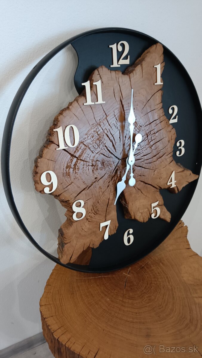 Drevo Dub Orech Nástenné hodiny