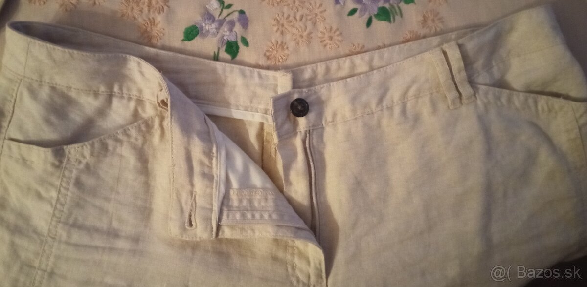 Dámske plátené nohavice, v páse 110 cm