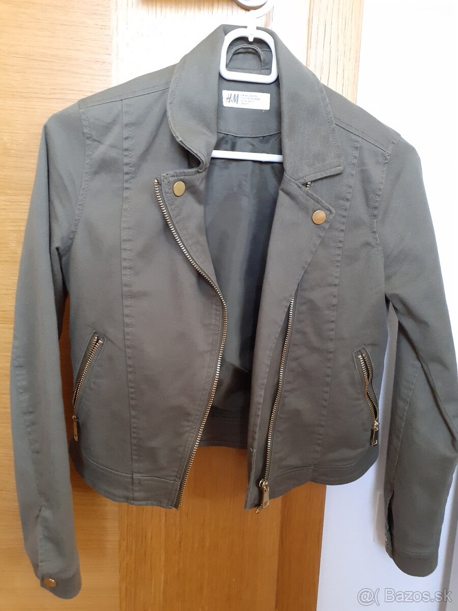 Jarný kabátik H&M veľkosť 146 zelený, cena 10 eur