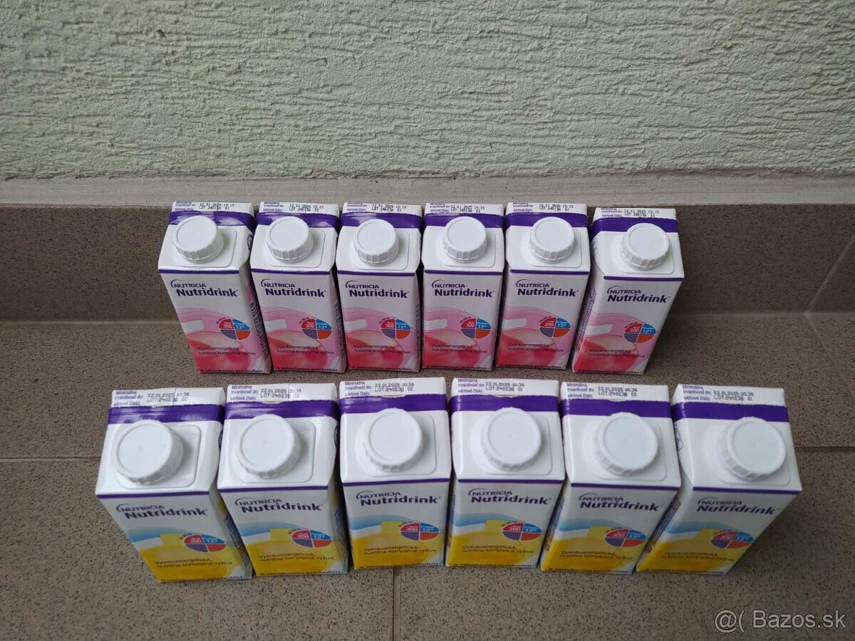 Nutridrink - čokoládové,vanilkové,jahoda záruka do 9/2026 Ce