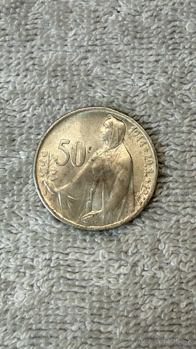 Mince Československo – 50 Haléř 1921-1931 (tzv. "Haléř s or