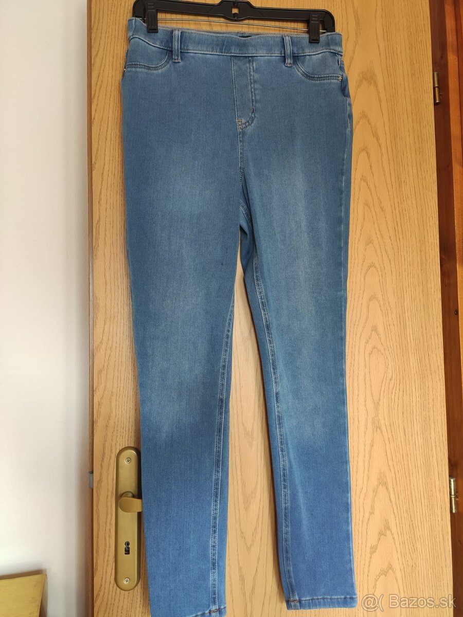 Dámske modré elastické skinny džínsy