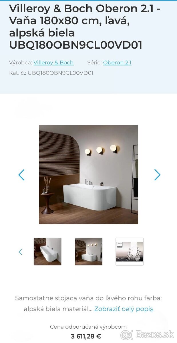 Vaňa - Villeroy & Boch Oberon 2.1