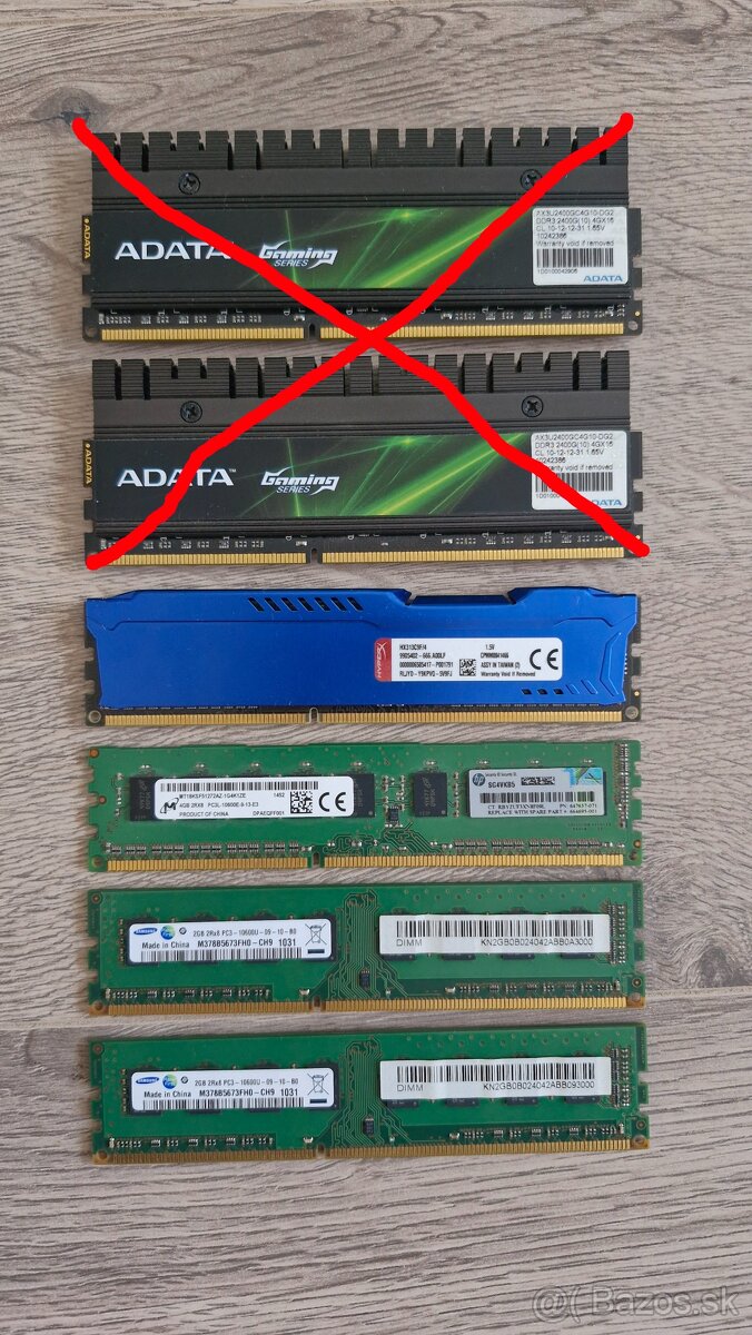 DDR3 2GB 4GB DIMM 1333 2400