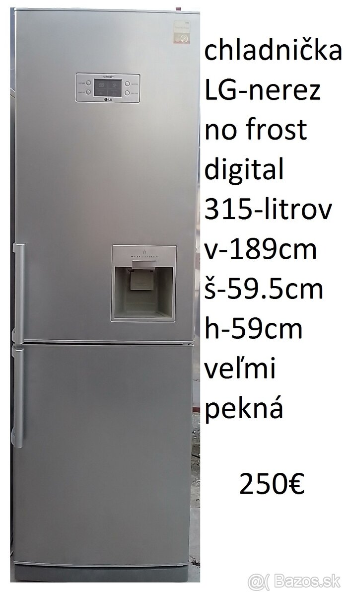 predám chladničku LG-nerez no frost-aj iné