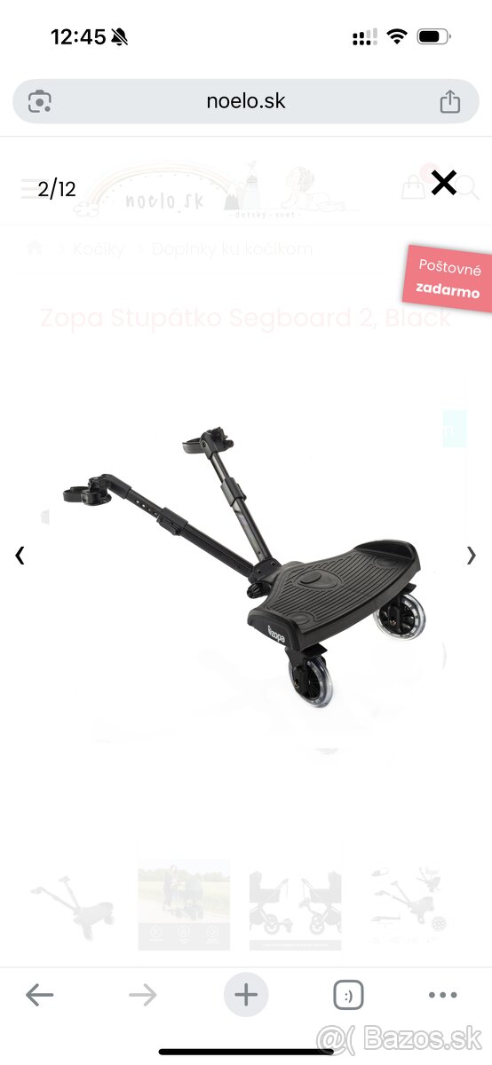 Stupadlo skate ku kočíku segboard 2