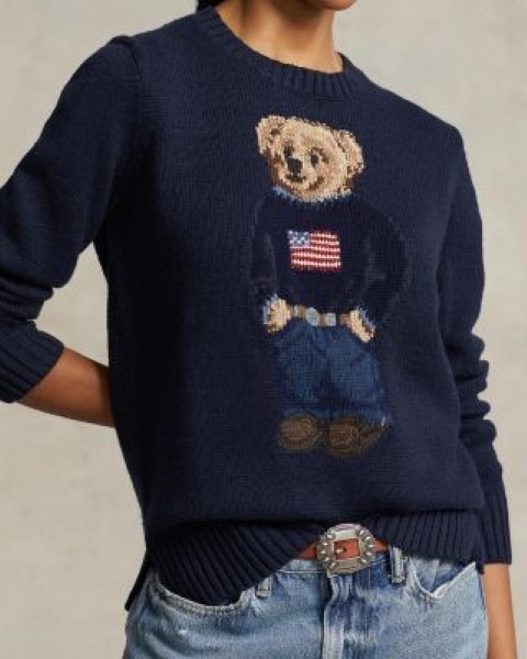 RALPH LAUREN BEAR ICON original bavlna/lan top sveter