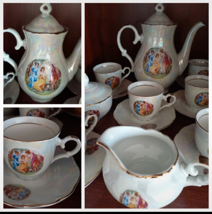 Vintage 3 gracie perletova kavova suprava