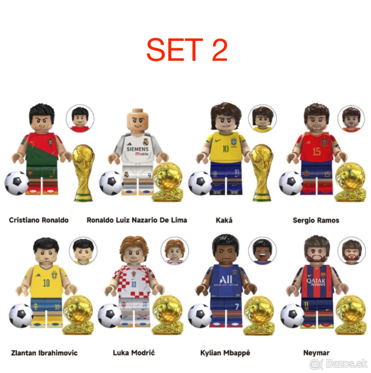 Figúrky futbal 2 (8 a 10ks) typ lego - nové