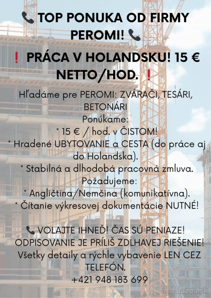 Zvarači,Tesári,Betonári Holandsko
