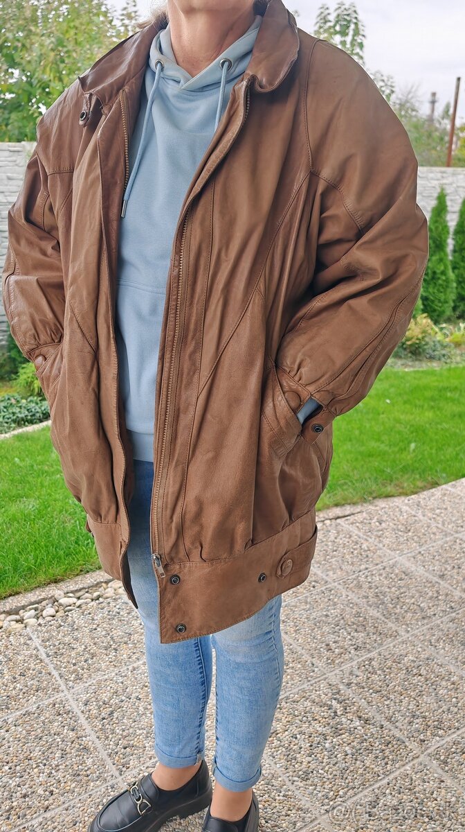 Midi kožený kabát