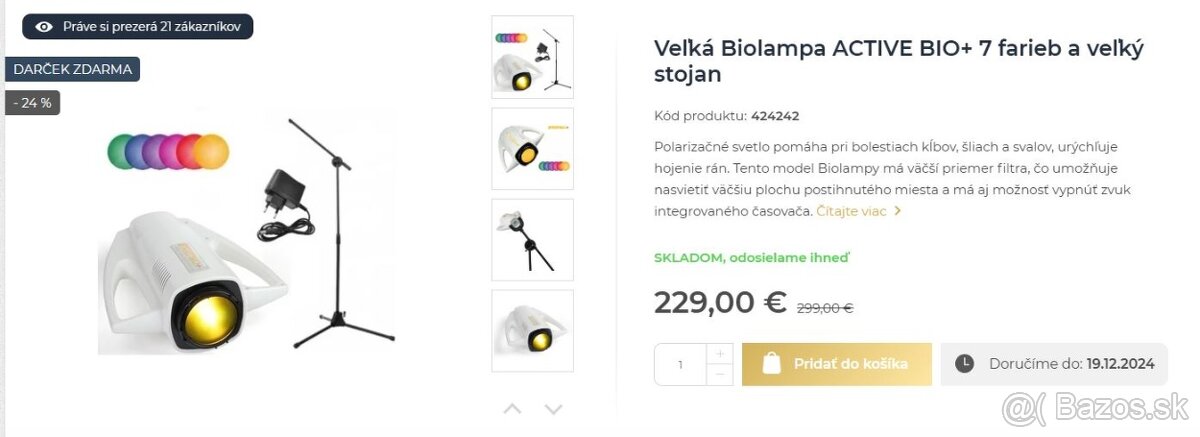 Veľká Biolampa ACTIVE BIO+ 7 farieb a veľký stojan