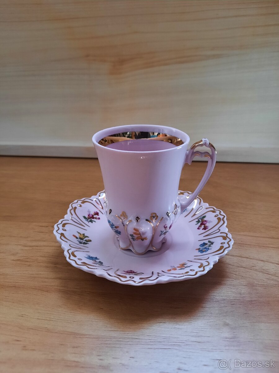 Mocca kávová šálka- ružový porcelán
