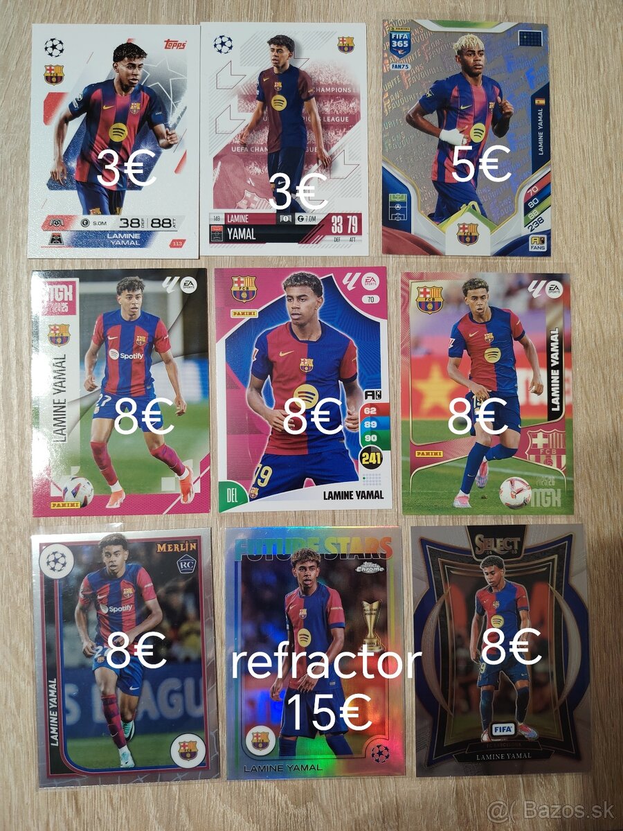 Lamine Yamal - futbalové kartičky