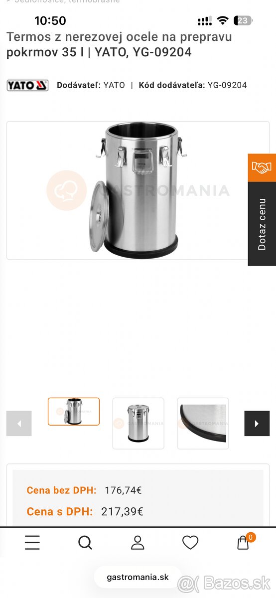 Nerezový termos Yato 35l