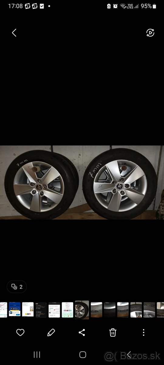 Predam Dunlop 205/55 R16 letné s diskami