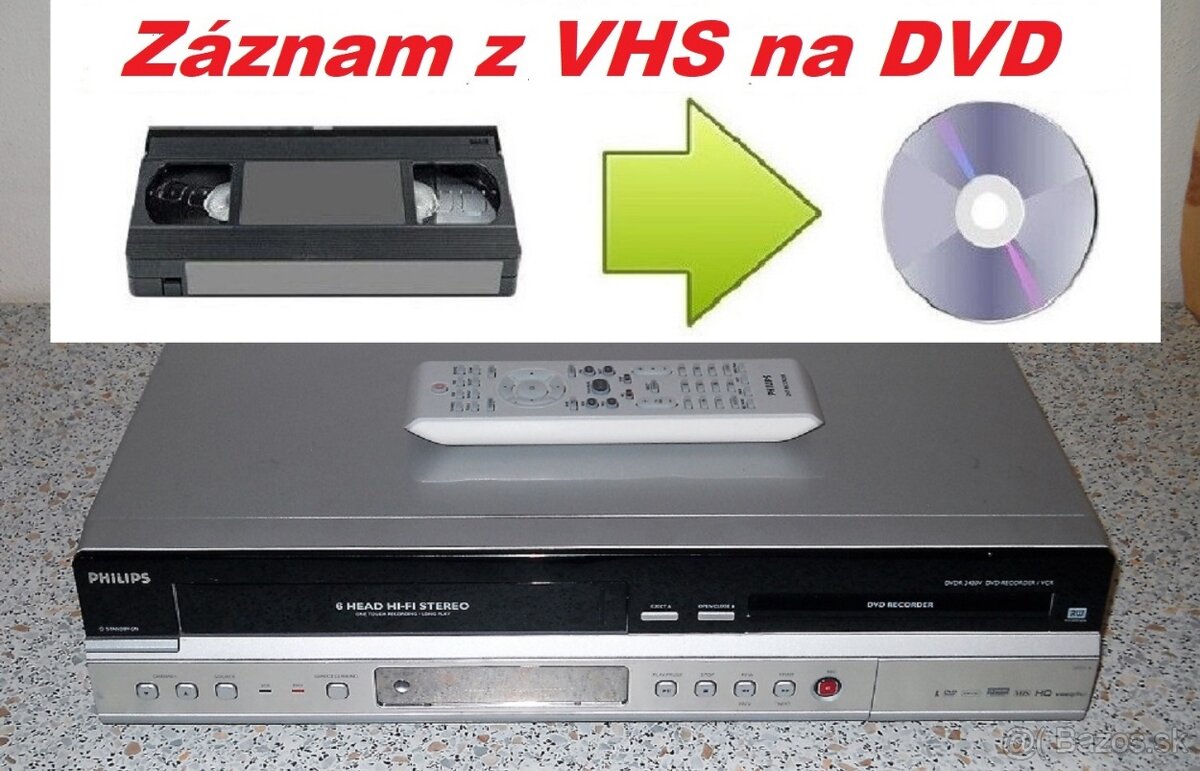 📼>📀VHS-DVD rekordér PHILIPS DVDR3430