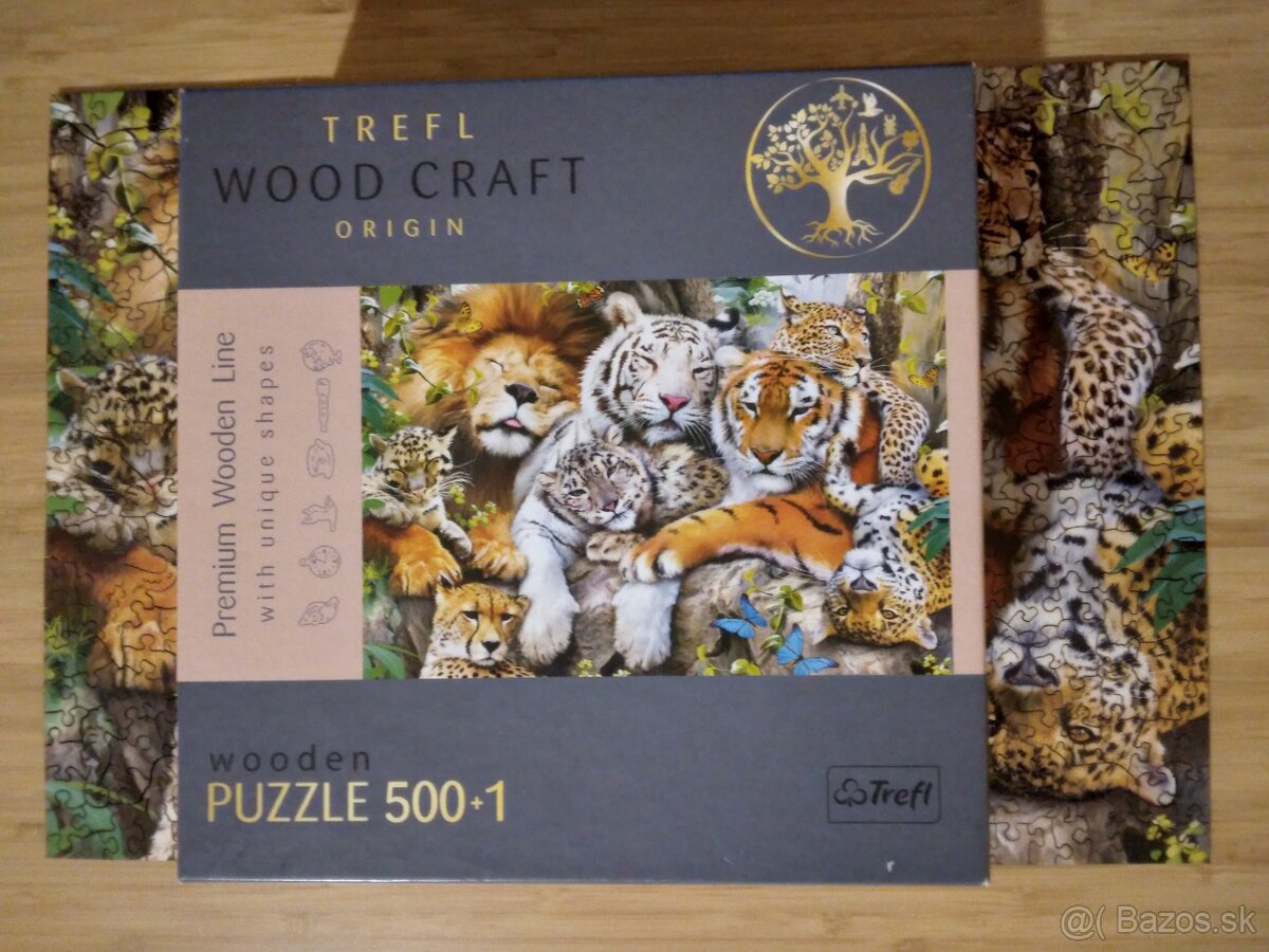 Puzzle Trefl - Wood craft - Wild cats in the jungle 501