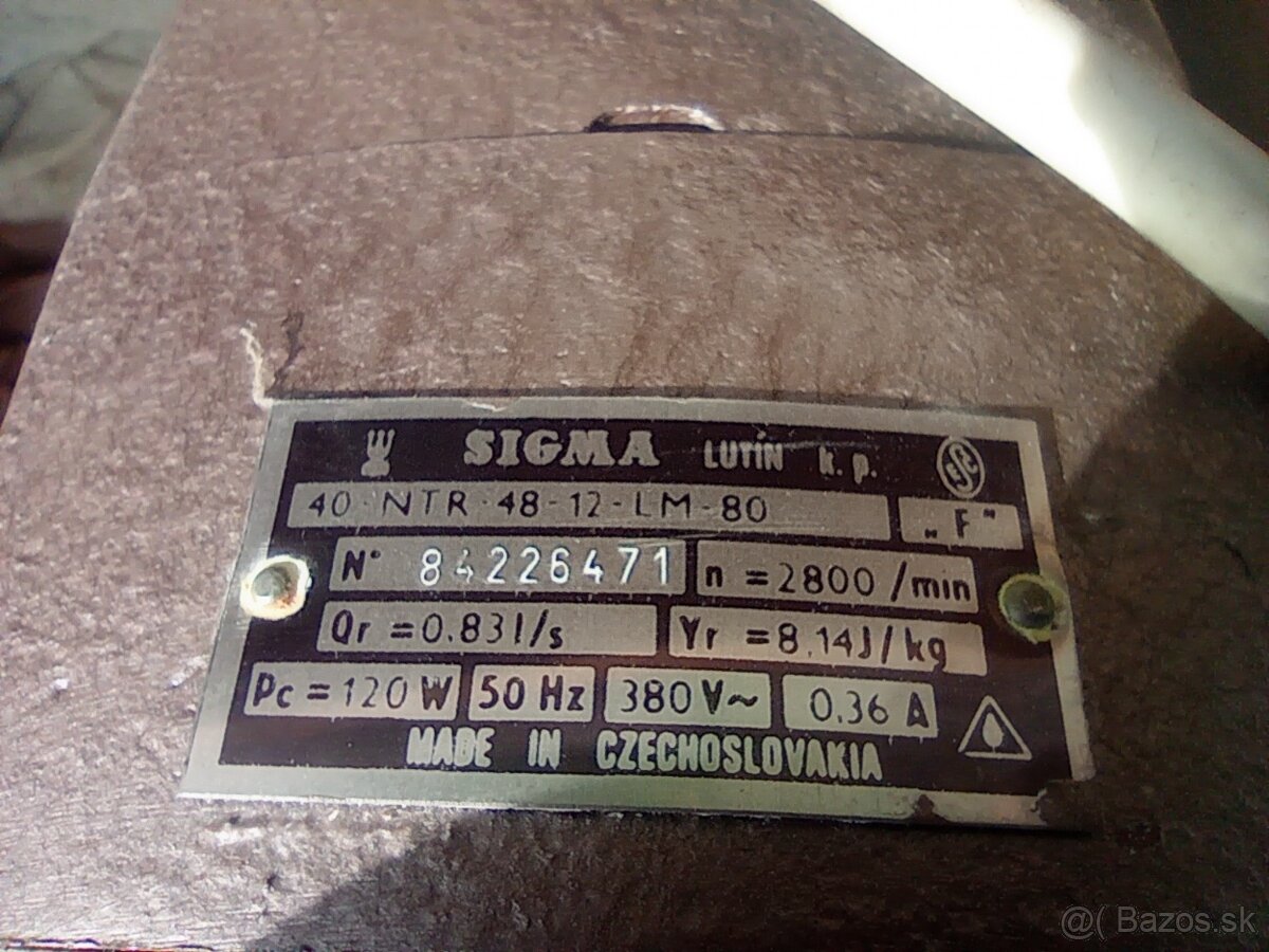 Obehové čerpadlo Sigma Lutín 380V nové