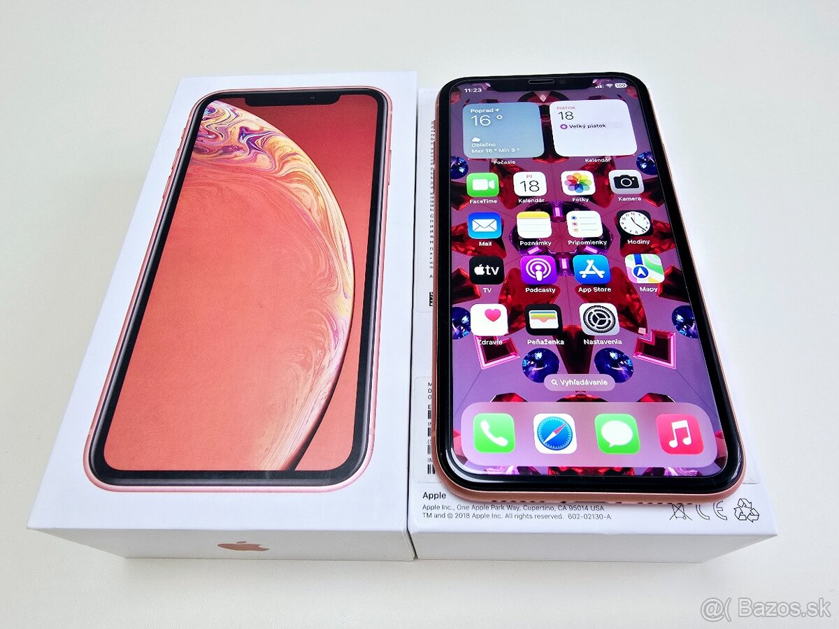 Apple IPHONE XR 64GB RED, ZDRAVIE BATERKY 100%