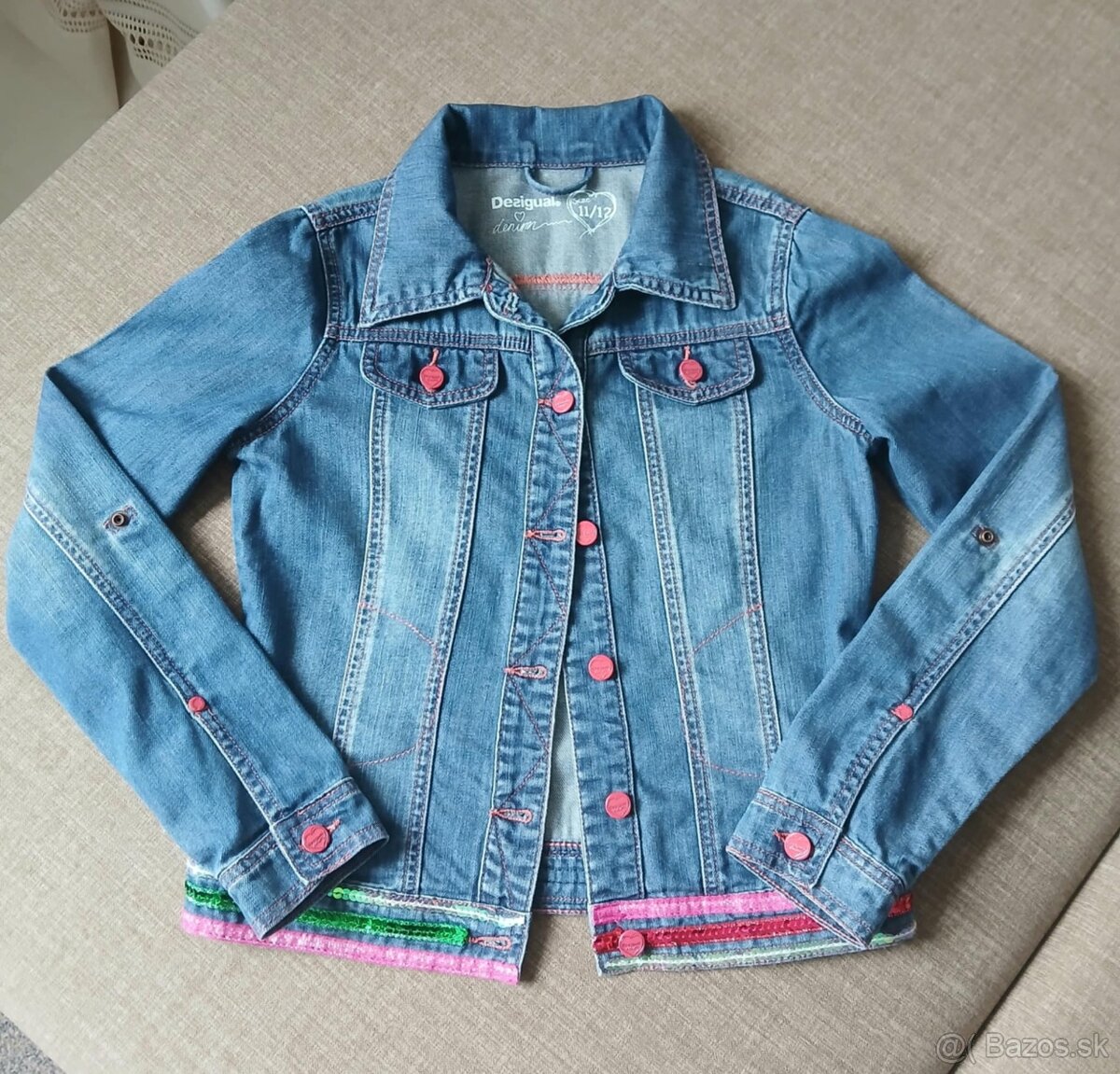 Krásna rifľová bundička zn. Desigual, veľ.146/152
