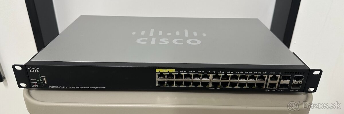 Cisco SG350X-24P (24 portov, 195W 24xPoE+ & 4xPoE++)