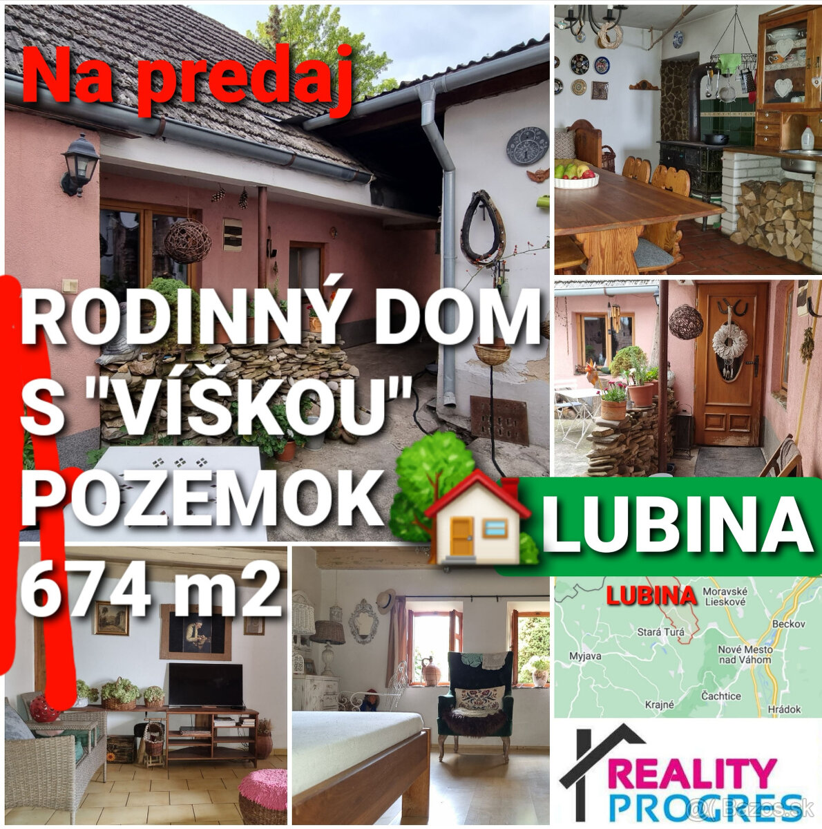RODINNÝ DOM-CHALÚPKA s "VÍŠKOU" a POZEMOK 674m2 LUBINA