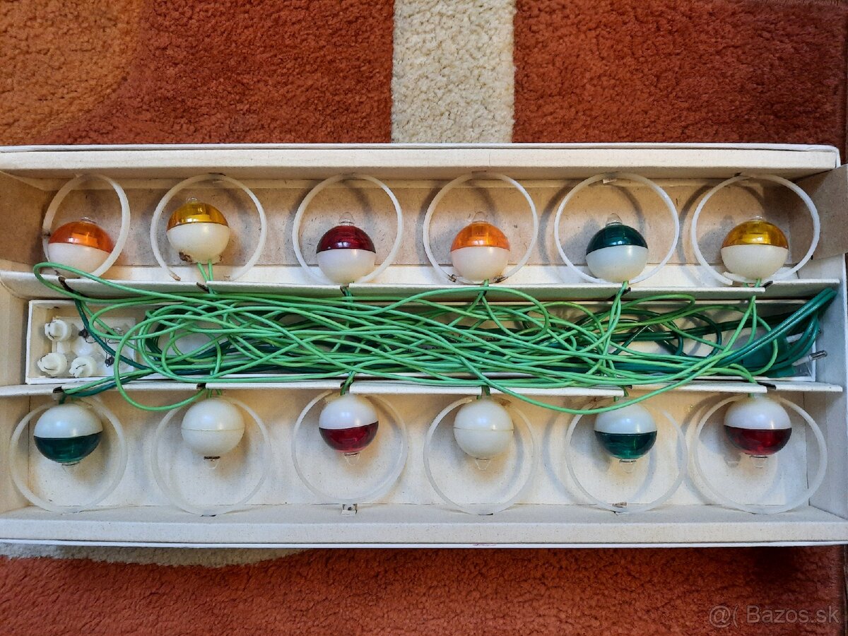 RETRO VIANOČNÉ SVETIELKA - NETYPICKÁ SÚPRAVA PERLA - TESLA