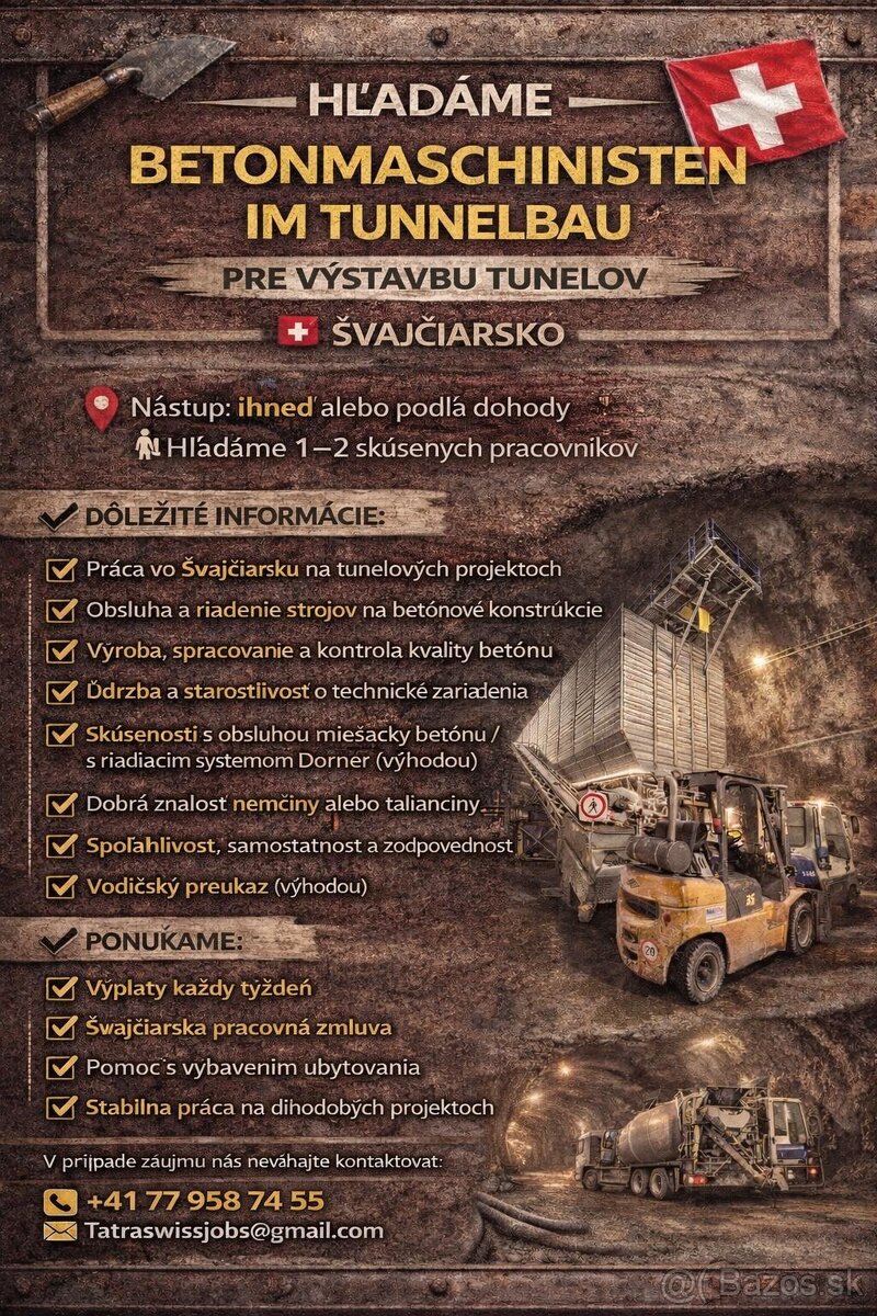 Práca vo Švajčiarsku : VÝSTAVBA TUNELA