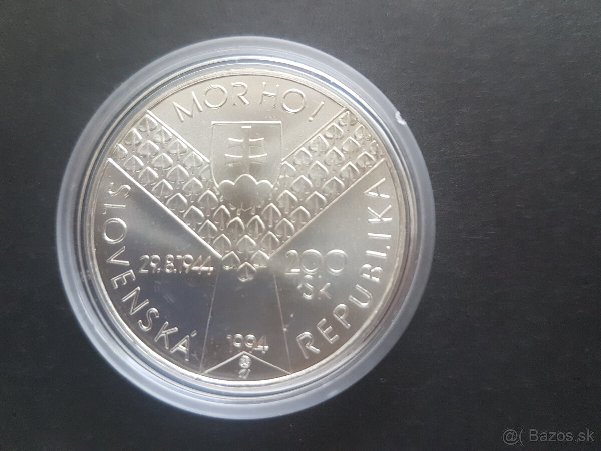 Strieborná pamätná minca - 200 Sk D Day bk (1994)